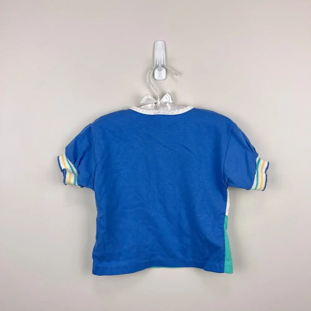 Vintage Carter's Color Block Save Our Seas T-Shirt & Shorts Set 24 Months USA
